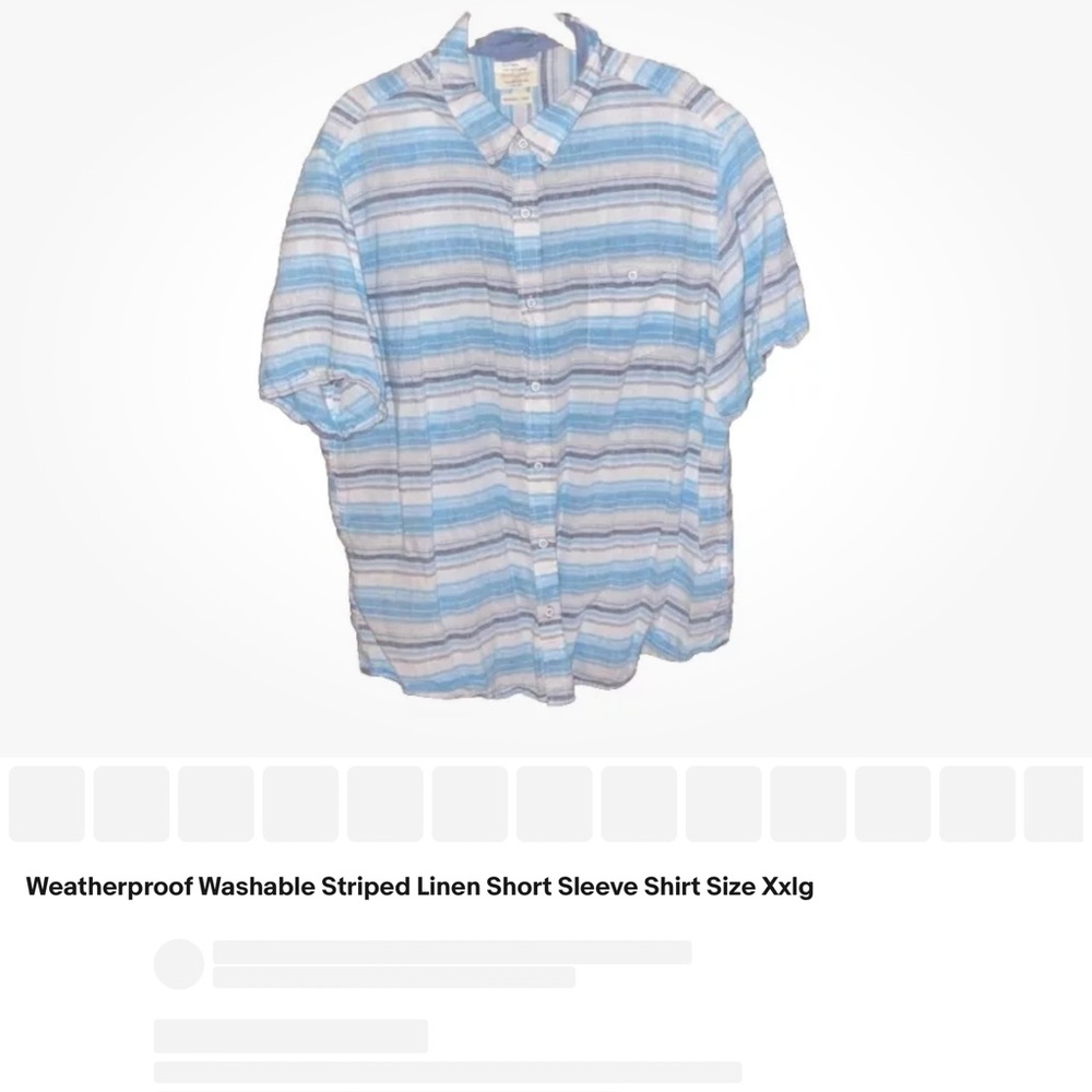 Men’s xxl. Waterproof washable linen shirt. Excellent condition